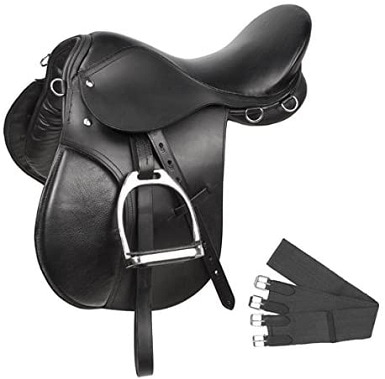 Acerugs Premium Black Leather English Saddle