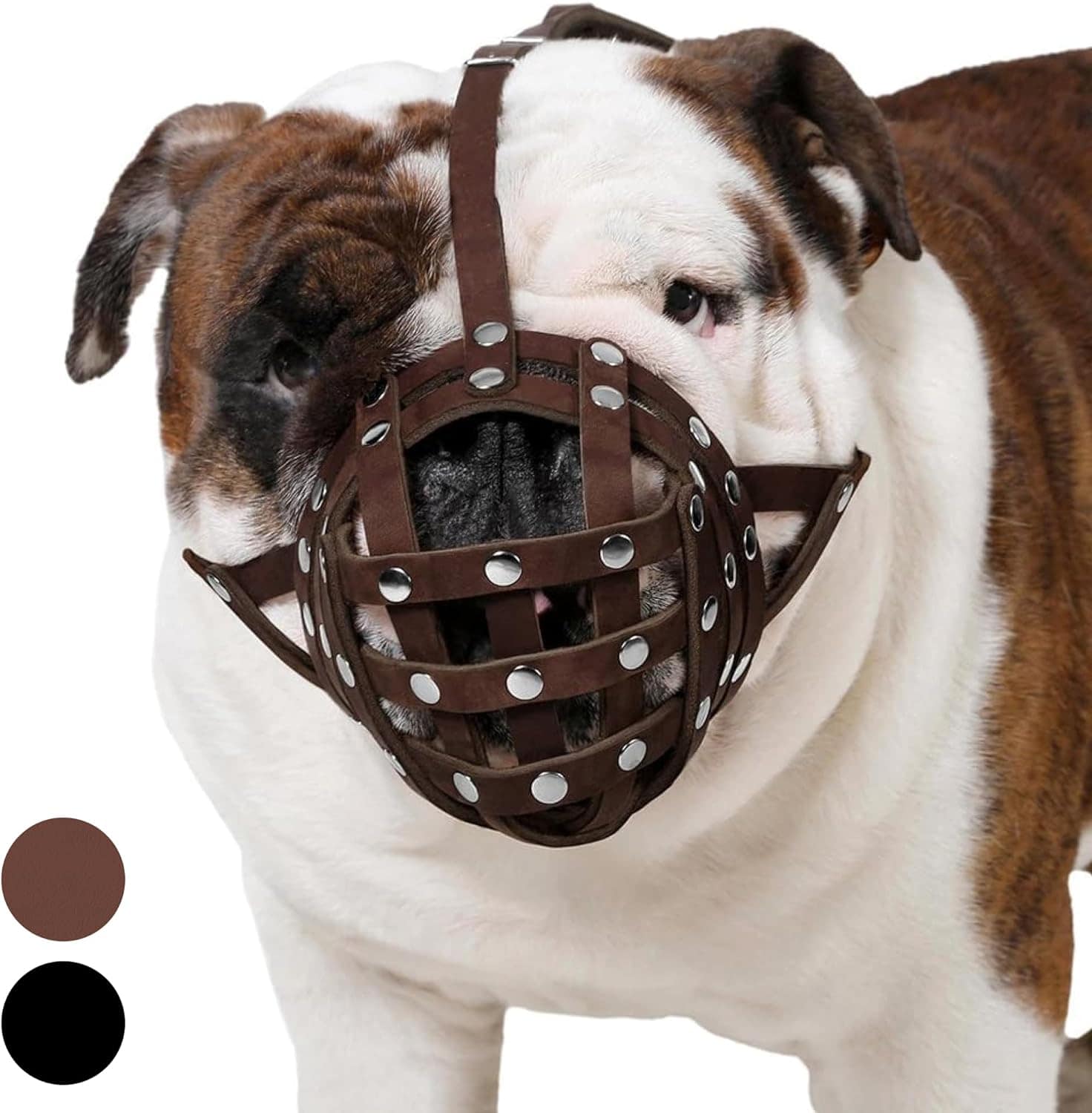 CollarDirect Leather Basket Dog Muzzle