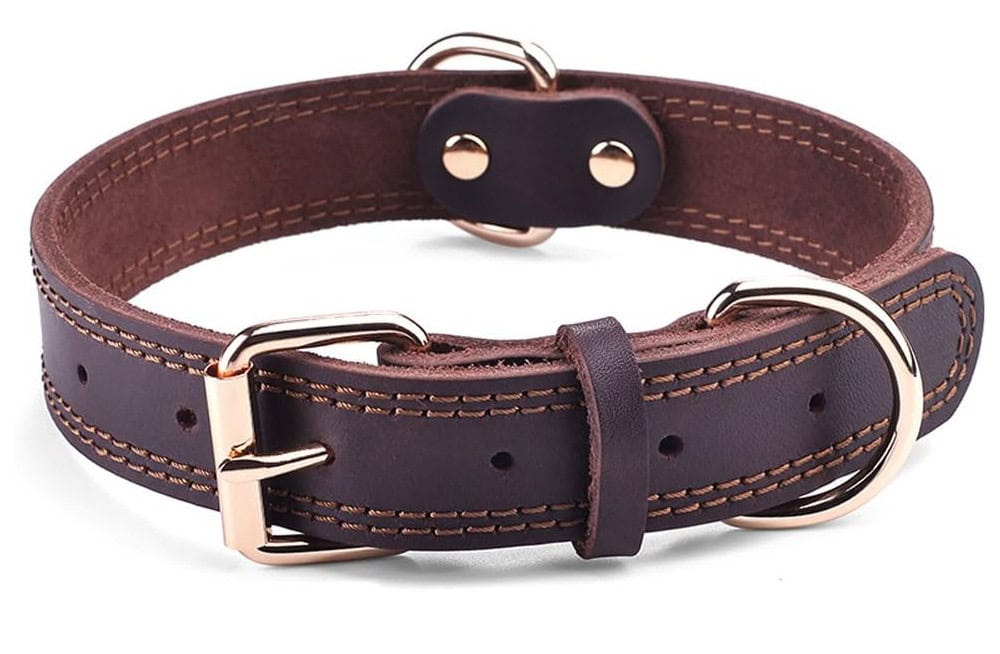 DAIHAQIKO Genuine Leather Dog Collar