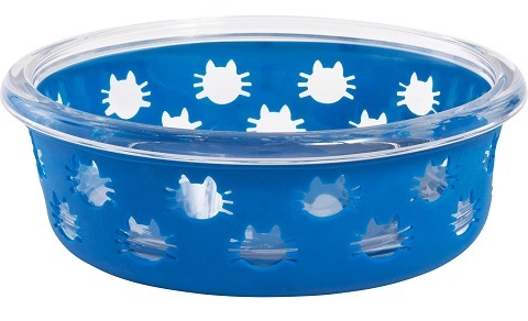 Frisco Cat Design Glass Bowl with Silicone Sleeve