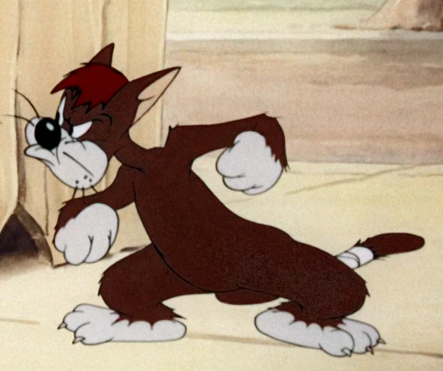 Meathead from Tom and Jerry standing anry