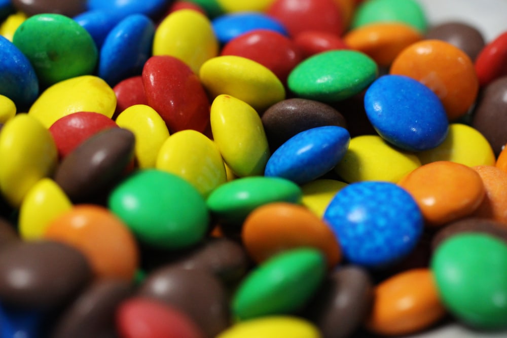 Multicolored round candy