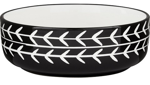 Signature Housewares Black Arrow Non-Skid Ceramic Dog & Cat Bowl