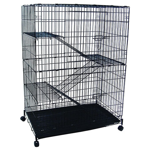 YML 4-Level Small Animal Chinchilla Cat Ferret Cage, Black