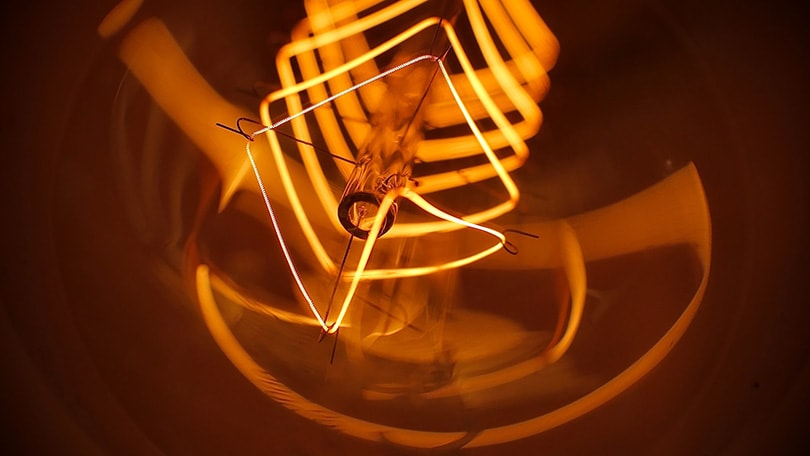 close up of a heat bulb or lamp